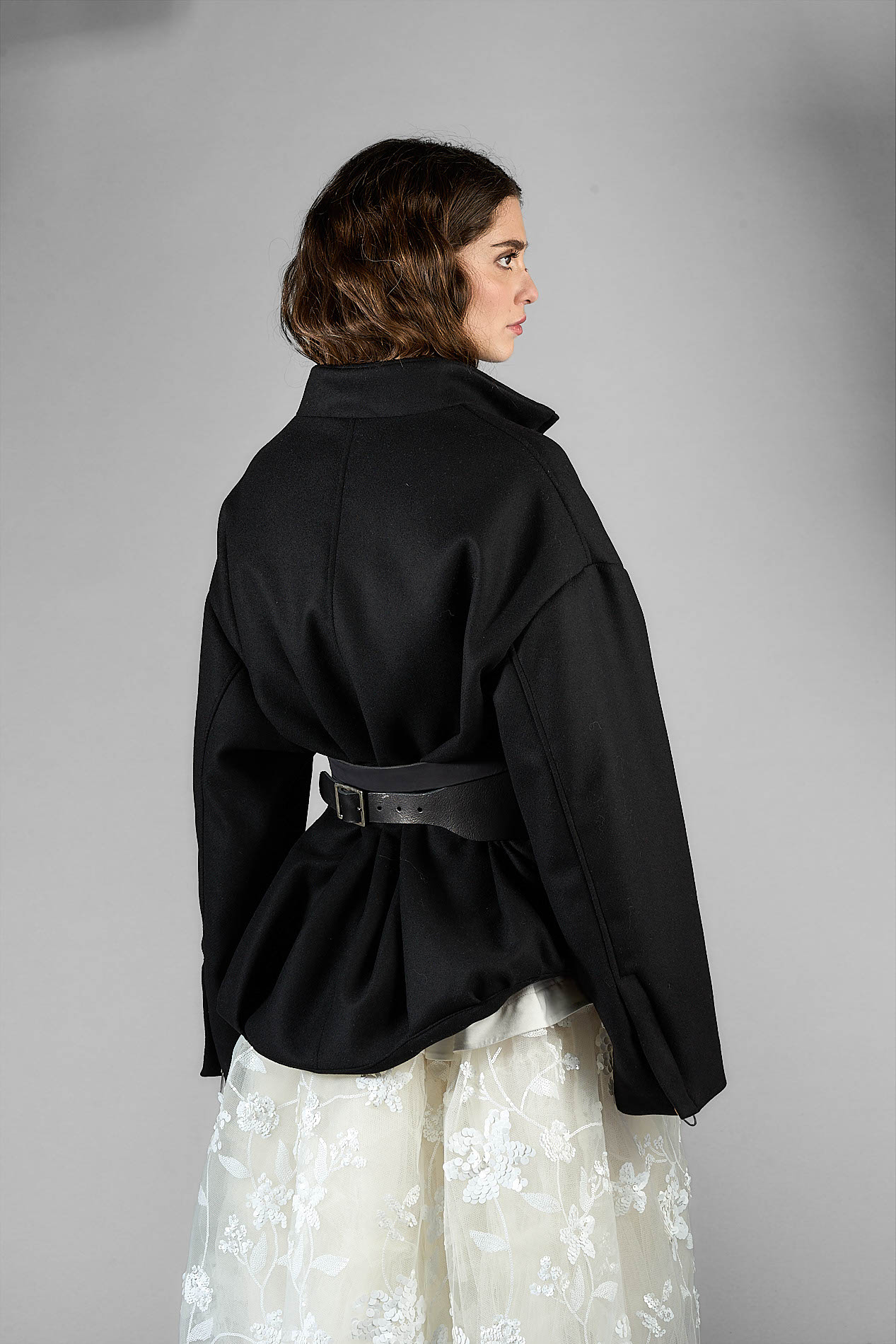 DANIELE BASTA LEATHER AND SILVER JACKET